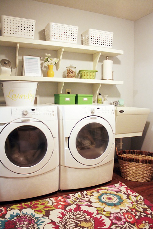 Pretty Laundry Room Organization - Domestically Blissful