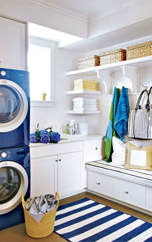 Pretty Laundry Room Organization - Domestically Blissful