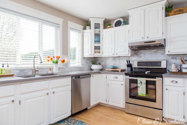 White Kitchen Reveal Home Tour Clean And Scentsible