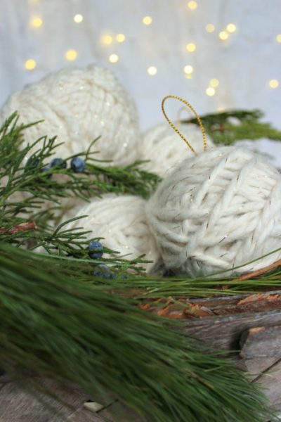 Easy and pretty yarn ball ornaments!