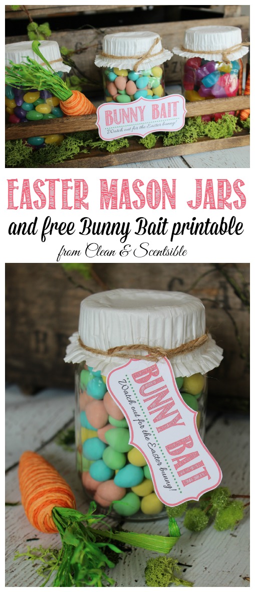 Easter Mason Jars and Free Easter Printable - Clean and Scentsible