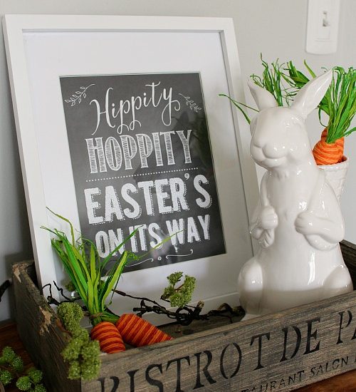 Cute chalkboard Easter printable and decor ideas! // cleanandscentsible.com