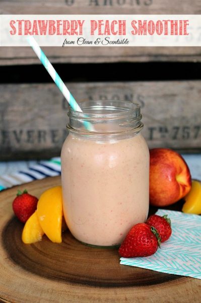 Strawberry Peach Smoothie Recipe - Clean and Scentsible