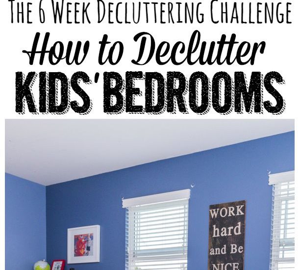 Great tips for getting those kids' bedrooms decluttered and organized. Part of The Six Week Decluttering Challenge.