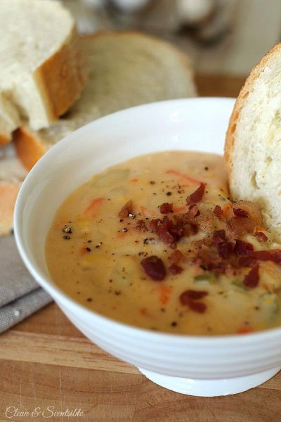 Cheesy Vegetable Chowder - Clean and Scentsible