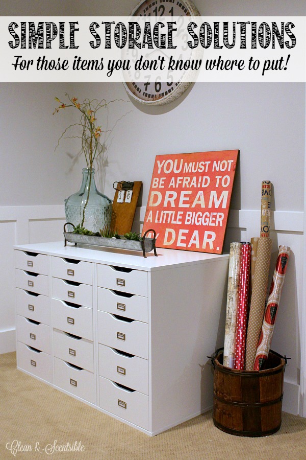 Storage Ideas and a Gift Wrapping Station - Clean and Scentsible