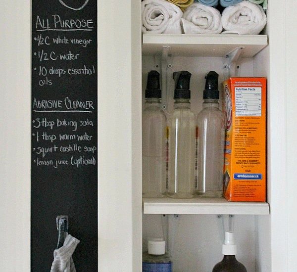 Great post on how to organize cleaning supplies and basic green cleaning tips.