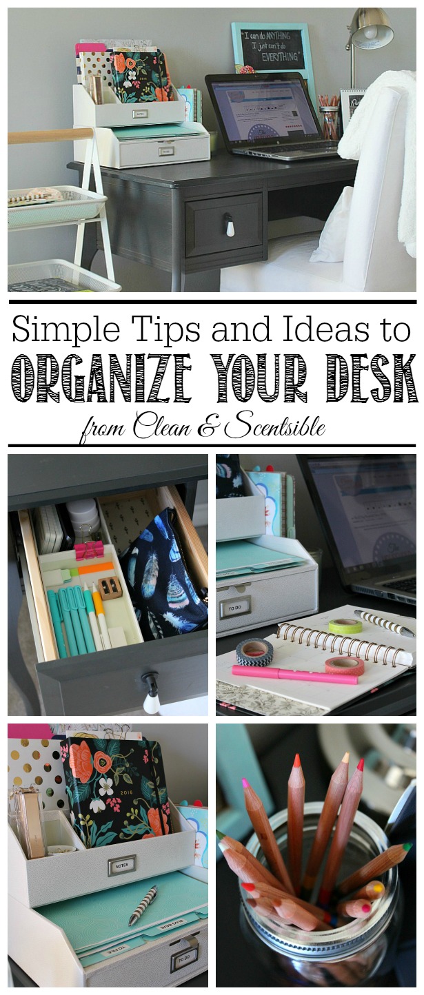 Desk organization ideas home.