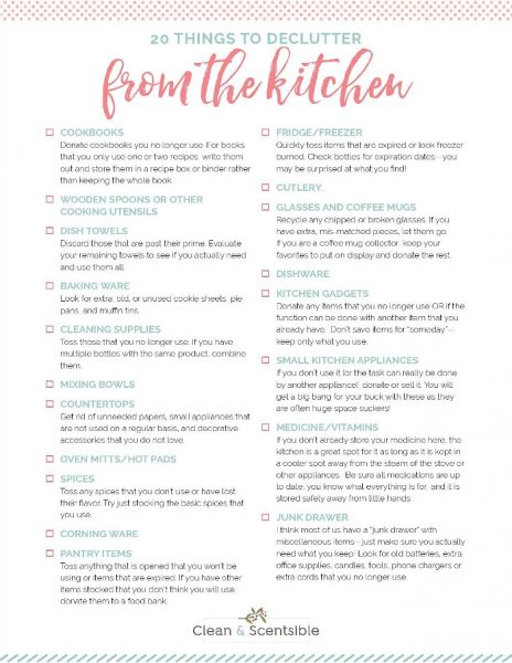 20 Things to Declutter from the Kitchen - Clean and Scentsible