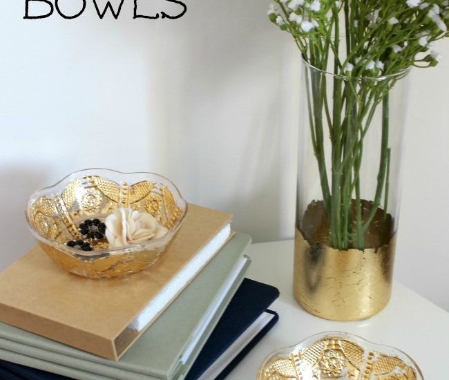 Simple tutorial to learn how to apply gold leaf to any plastic or glass ware. Turn dollar store items into beautiful decor pieces!