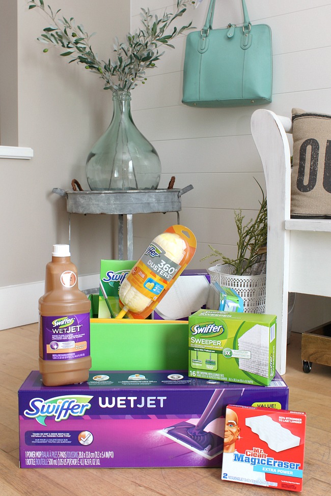 House warming gift basket. Cleaning supplies. House supplies