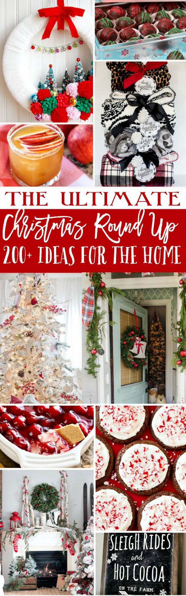 The ULTIMATE Christmas Idea Roundup.Everything you need to decorate your home and entertain for the holidays! Great round up of Christmas ideas!