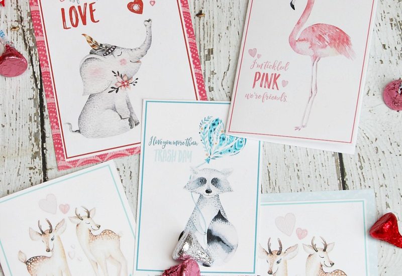 Collection of beautiful watercolor free printable Valentine's Day cards.