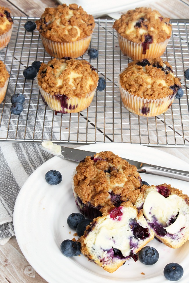 Blueberry streusel muffins. 