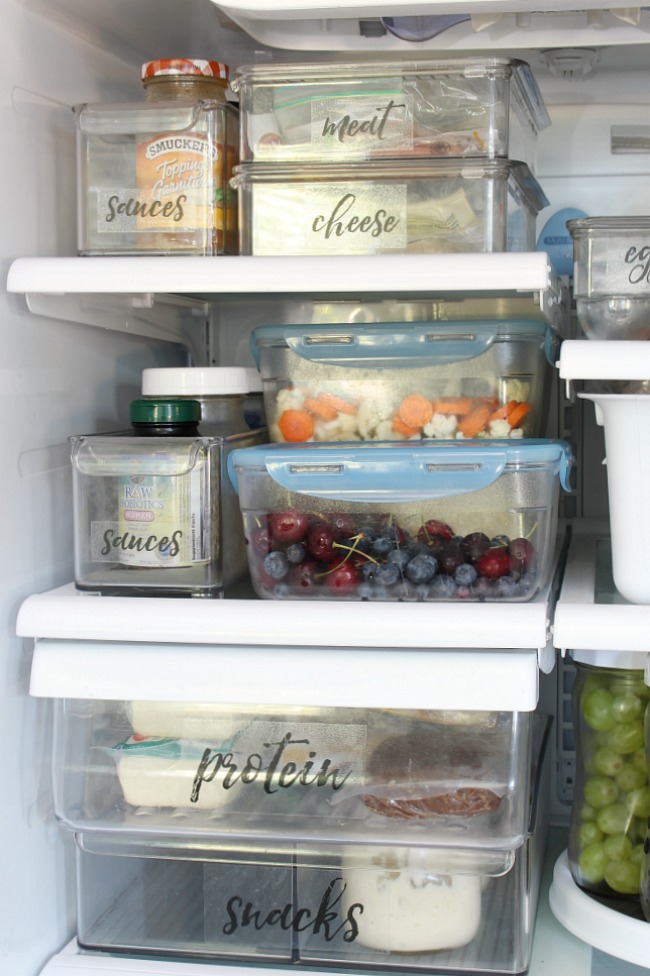 Luxury for Less Fridge Organization Using Bins and Mason Jars - Clean and  Scentsible, storage containers for refrigerator 