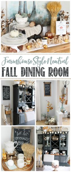 Neutral Farmhouse Fall Dining Room - Clean and Scentsible