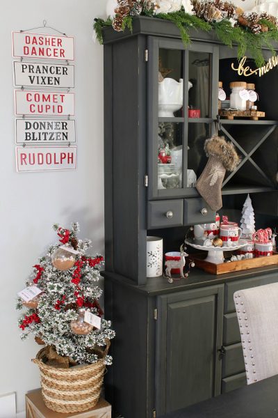 Farmhouse Christmas Dining Room Decorations - Red, Black, and White ...