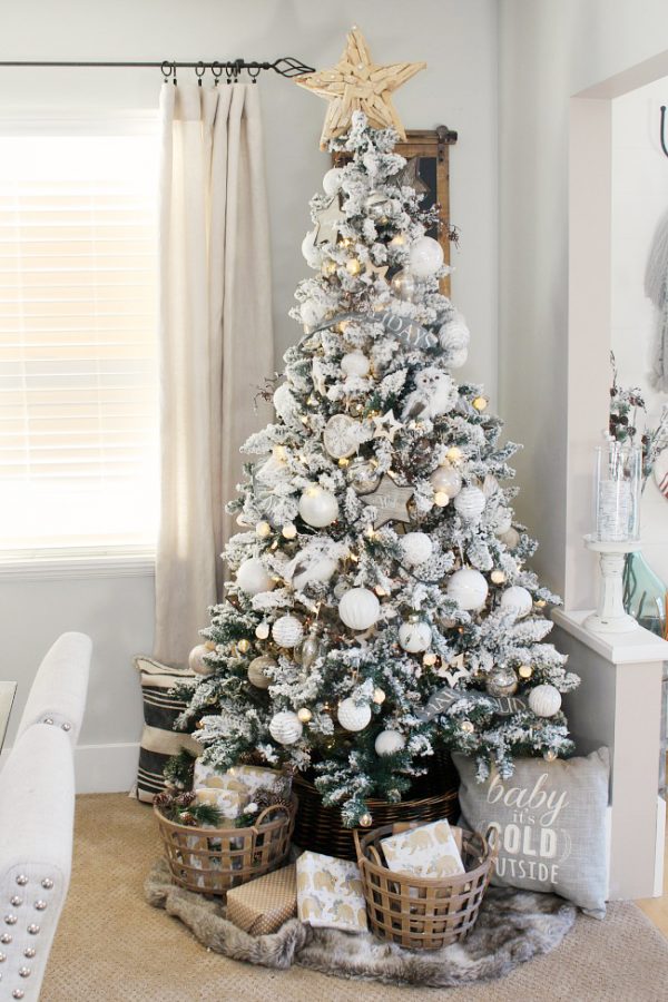 Farmhouse Christmas Dining Room Decorations - Red, Black, and White ...