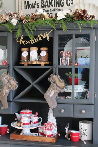 Farmhouse Christmas Dining Room Decorations - Red, Black, and White ...