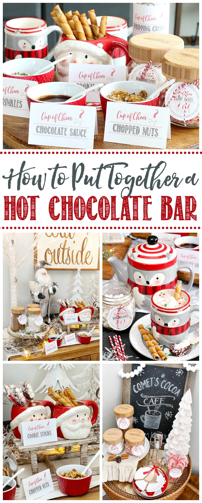 Hot Cocoa Bar Decor Station Party Kit Table