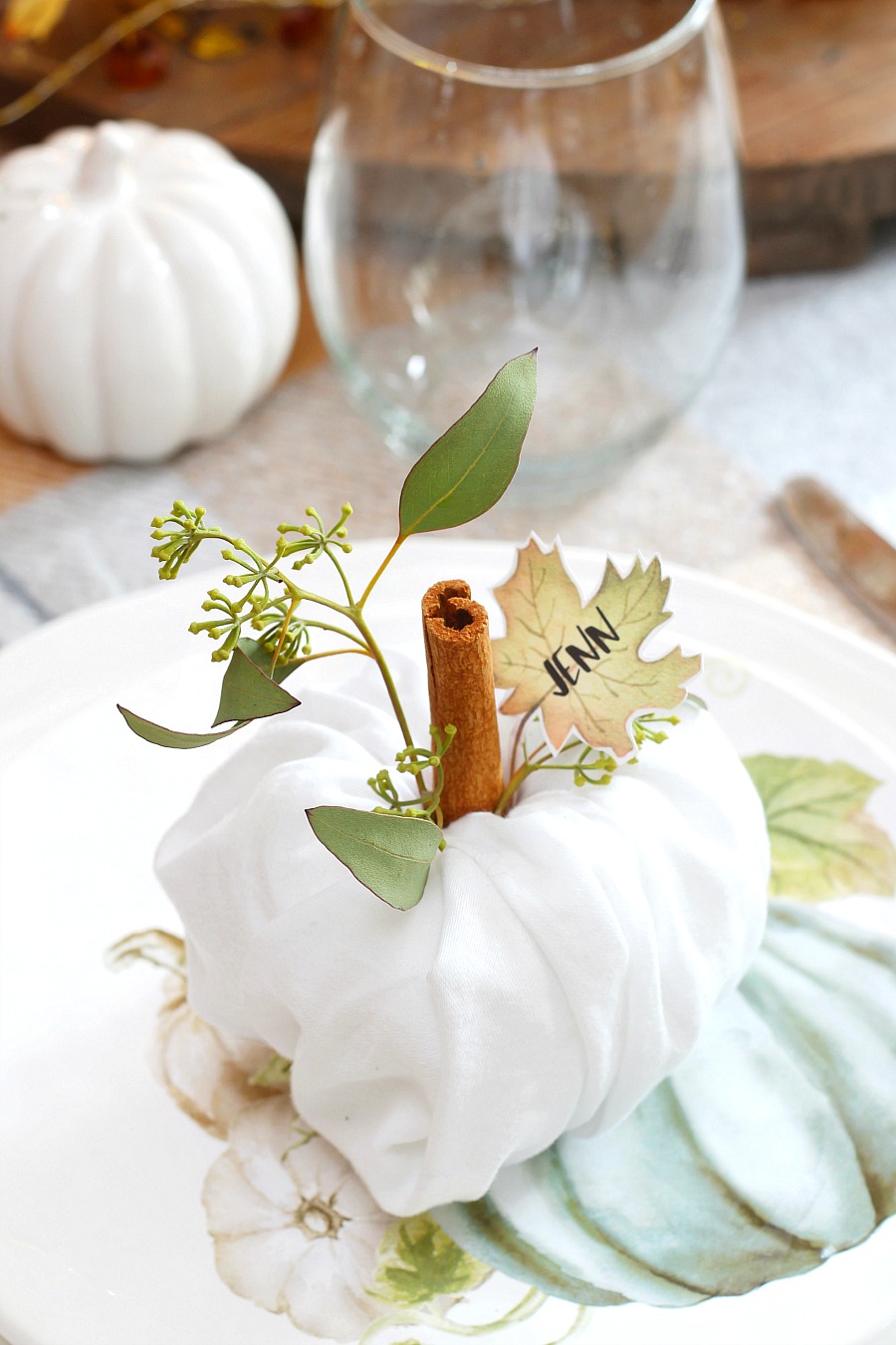 Thanksgiving Place Settings - Pumpkin Napkin Fold - Clean and