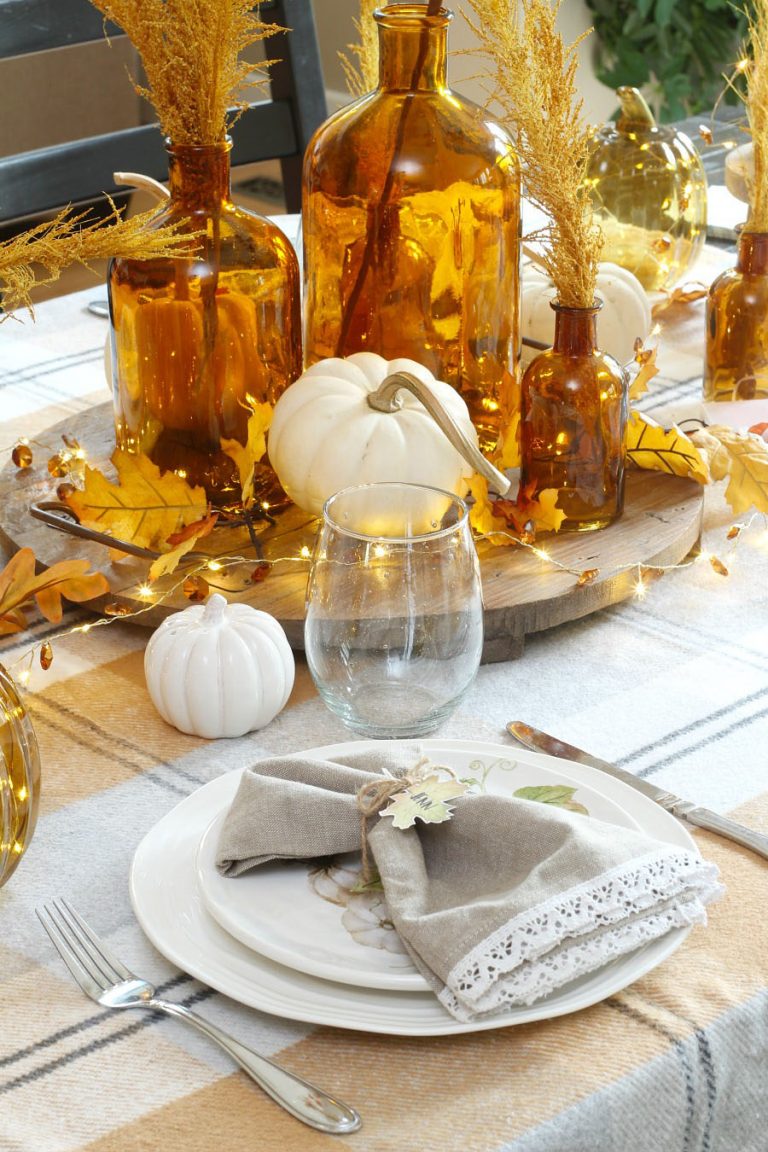 Thanksgiving Place Settings - Pumpkin Napkin Fold - Clean and Scentsible