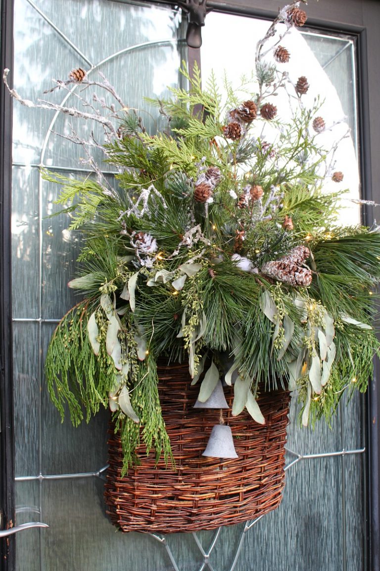 Fresh Greenery Christmas Basket Wreath Clean And Scentsible   DIY Fresh Greenery Christmas Basket Wreath Clean And Scentsible 768x1152 