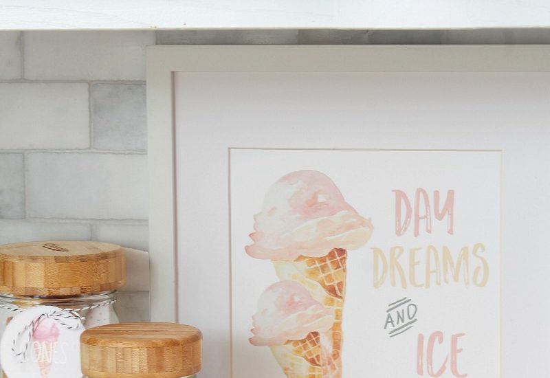 Day Dreams and Ice Creams summer printable with ice cream toppings.