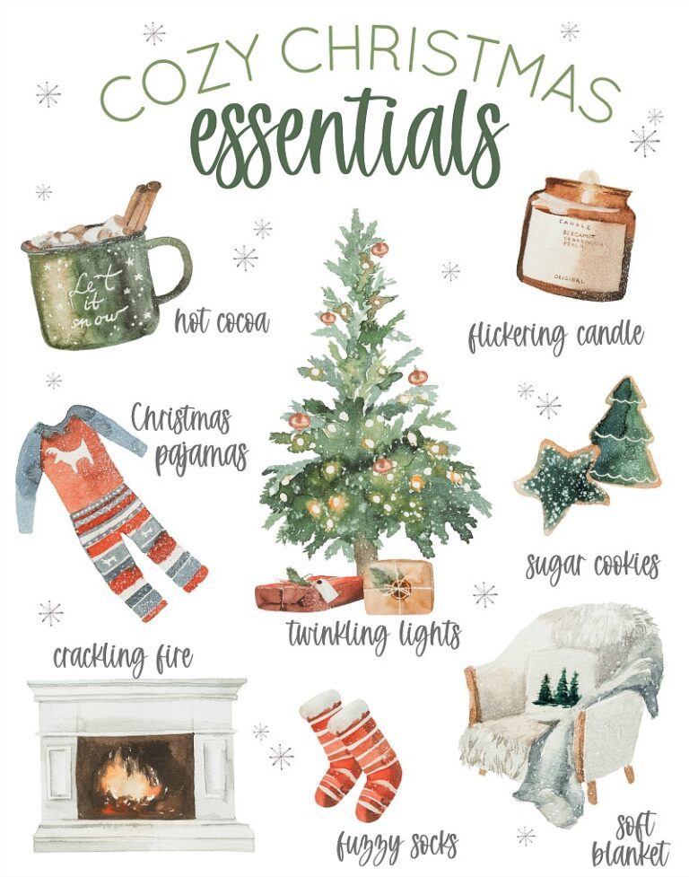 Cozy Christmas Essentials Free Christmas Printable - Clean and Scentsible