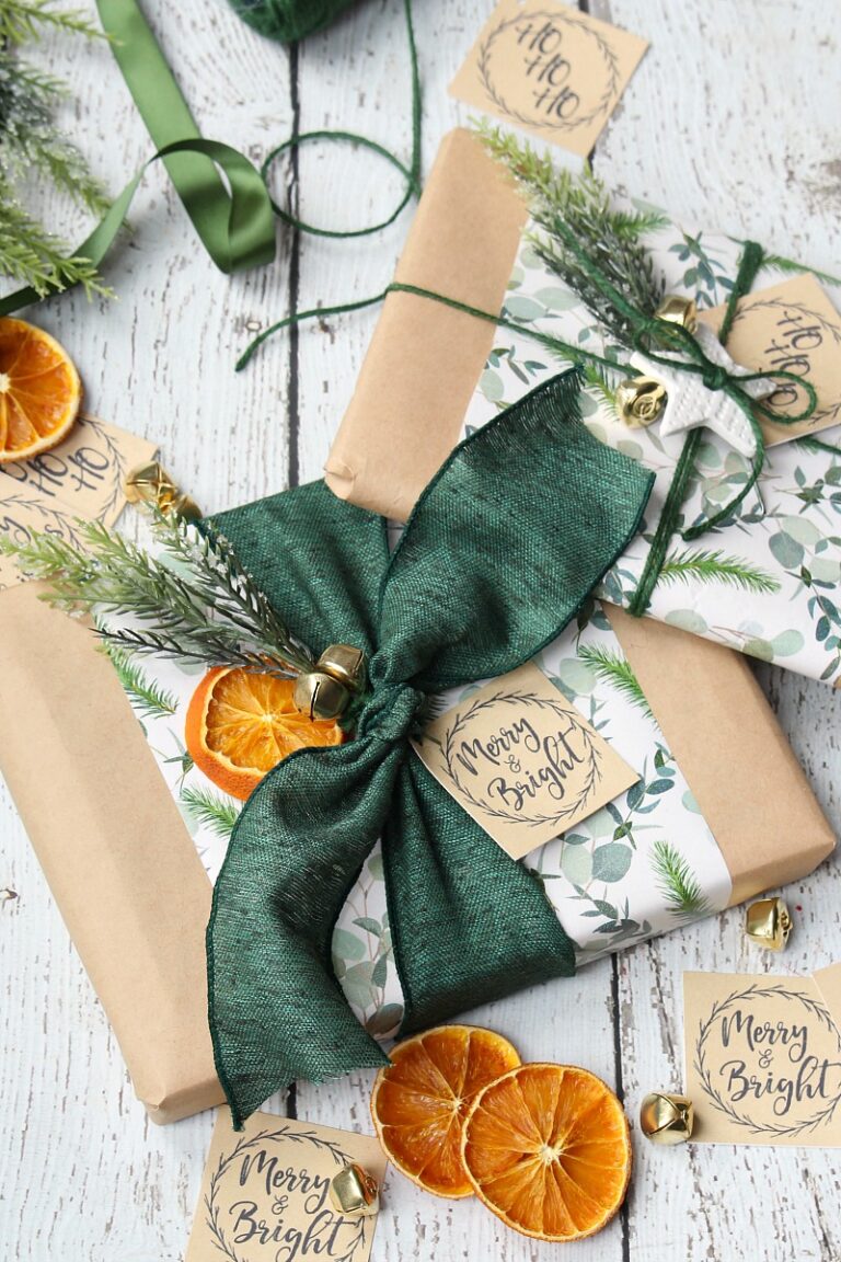 Kraft Paper Free Printable Christmas Gift Tags and Gift Wrapping Ideas