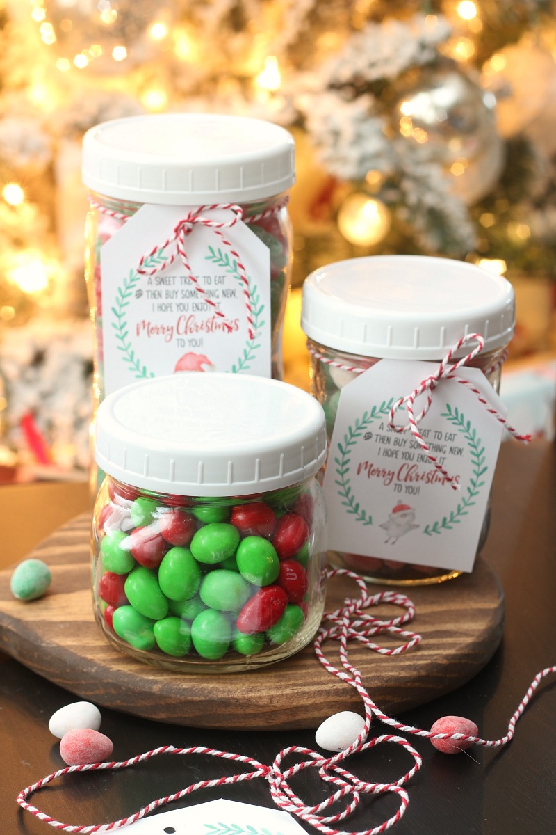 Christmas Candy and Gift Card Jars Gift Idea - Clean and Scentsible