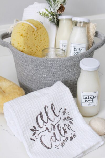 DIY Spa Gift Basket - Holiday Gifts with Cricut Joy - Clean and Scentsible