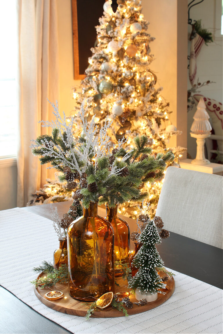 Amber Glass Christmas Centerpiece - Clean and Scentsible