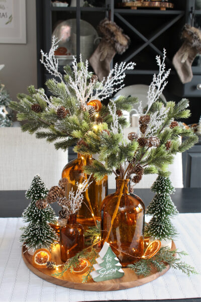 Amber Glass Christmas Centerpiece - Clean and Scentsible