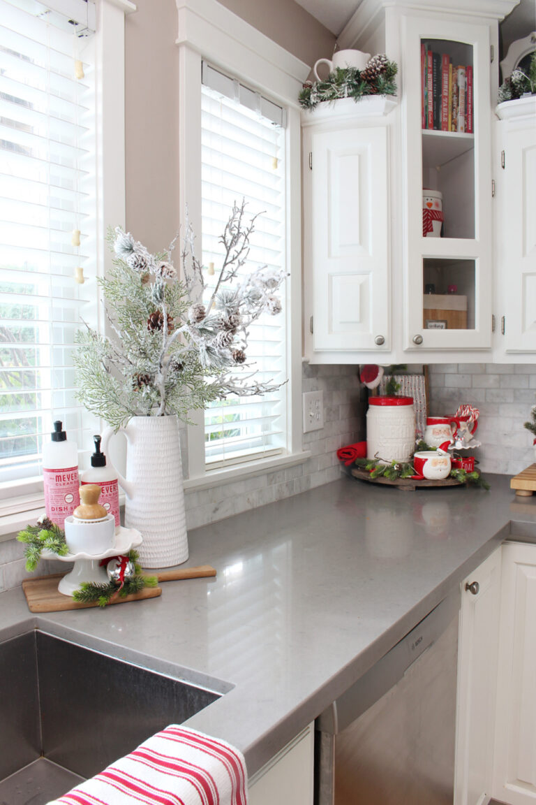 Festive Red and White Christmas Kitchen Decor Ideas - Clean and Scentsible