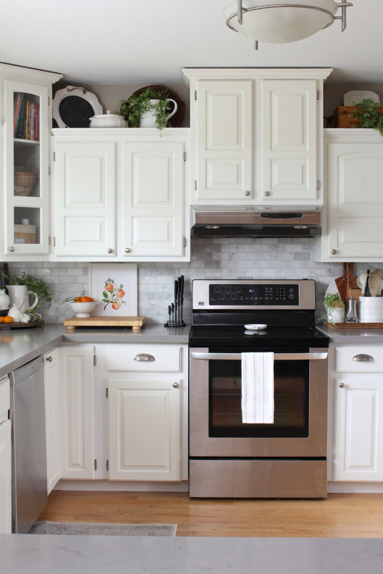 Summer Kitchen Decor with Pops of Orange - Clean and Scentsible