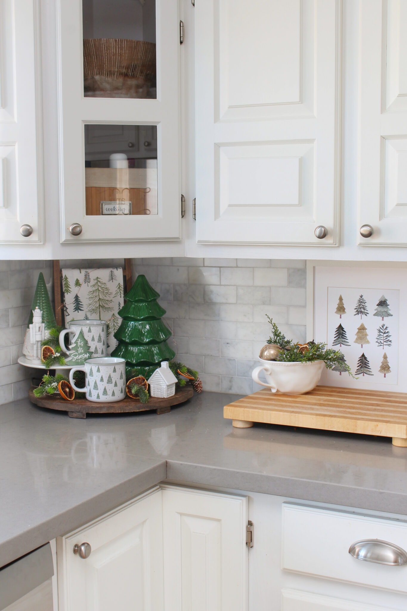 Green and White Kitchen Christmas Decor Clean and Scentsible