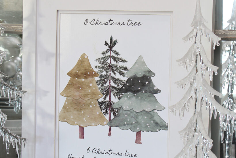 O Christmas Tree lyrics with tree different Christmas trees.