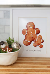 Gingerbread printable with two gingerbread men and saying "Count memories not calories".